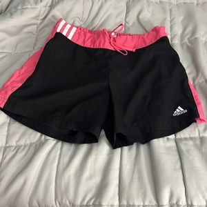 adidas Black and Pink Athletic Shorts Size Small